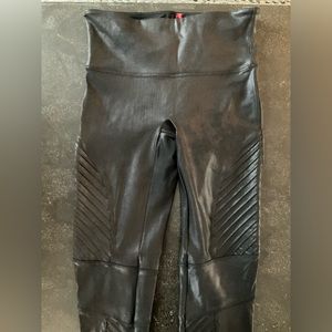 Spanx faux leather moto leggings